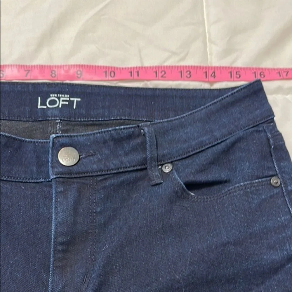 Loft Curvy Sexy Bootcut Denim Jeans Womens 10 Stretchy Casual Dark Wash Mid Rise - Picture 6 of 9